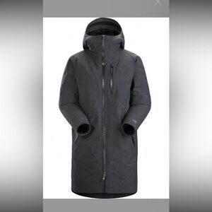 Arc'teryx Sensa Parka women XL grey hooded jacket insulated goretex